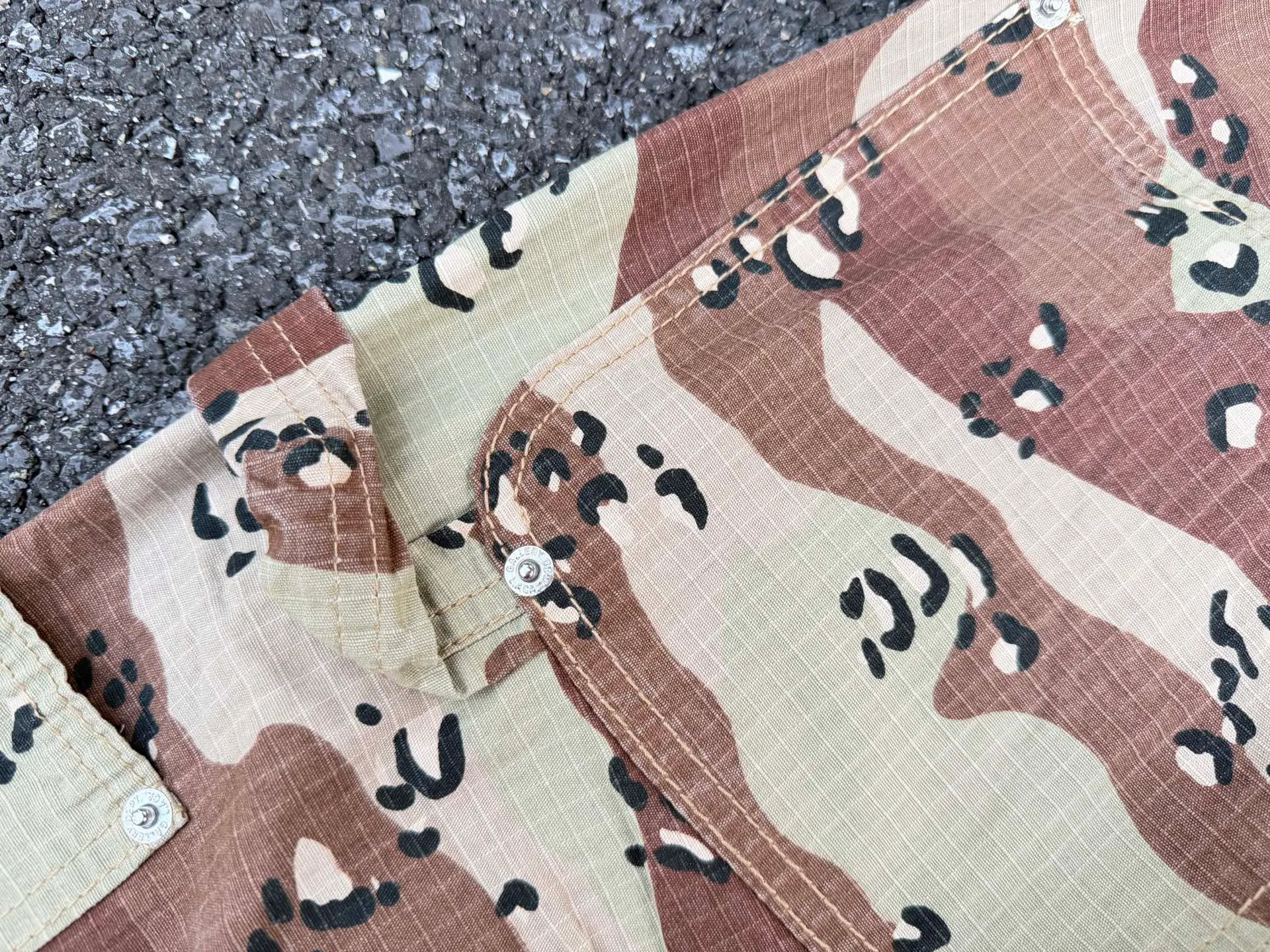 P250💰GA04 GALLERY DEPT. Desert camouflage spliced ​​overalls American high street loose multi-pocket micro-flare casual trousers Code number: 28 30 32 34 36